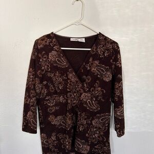 Sexy 90s Brown Floral Wrap Top